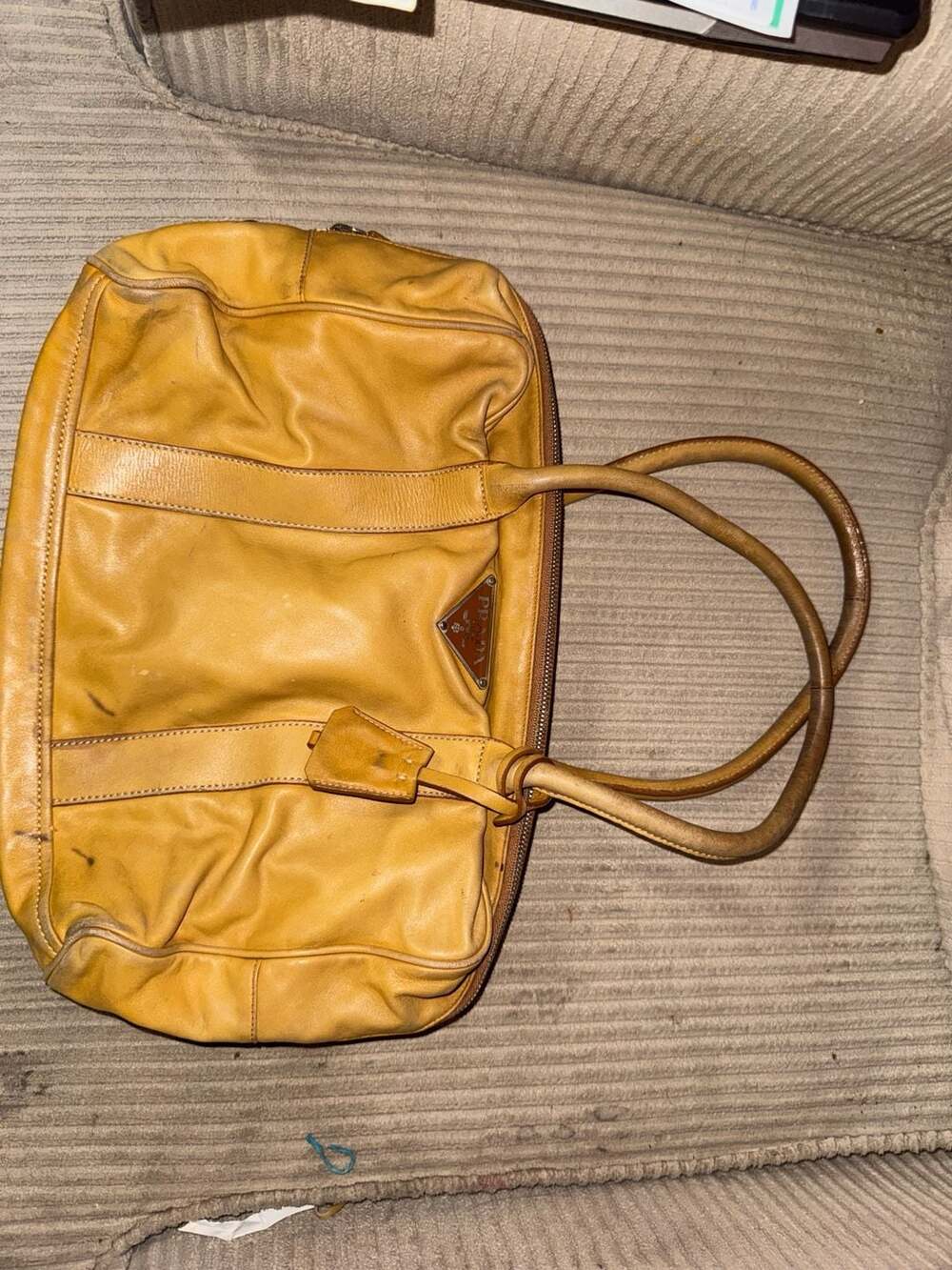Vintage Prada Bag – mustard color, Pre-loved!